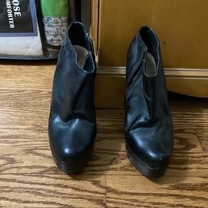 TOPSHOP black ankle platform stilettos